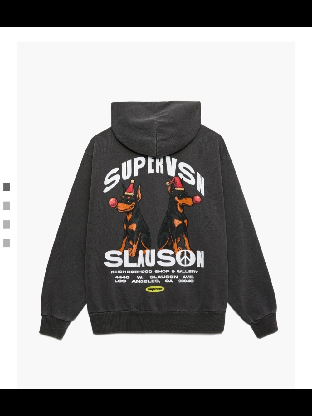 Supervsn Studios Slauson Dog  Vintage Gray zip up  Hoodie  XL NWT